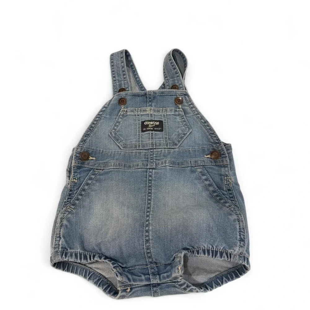 OshKosh Bgosh Baby Denim Bubble Overalls Light Wash Blue 9M 1S624010